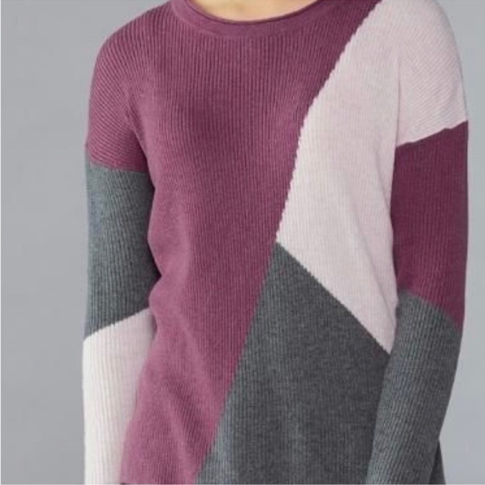 Smartwool Intarsia Ribbed Heather Crew Sweater Size XS